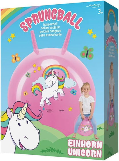 John Printed hopper ball, bouncy ball, jumping ball, space hopper, hopper ball for inside and outside, re-inflatable, robust, fitness for children