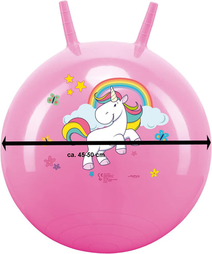 John Printed hopper ball, bouncy ball, jumping ball, space hopper, hopper ball for inside and outside, re-inflatable, robust, fitness for children