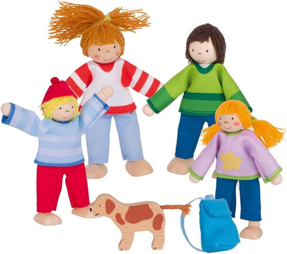 GOKI 51863 Flexible Puppets Camping Familiy, Multicolor, S