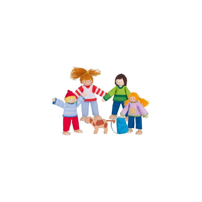GOKI 51863 Flexible Puppets Camping Familiy, Multicolor, S