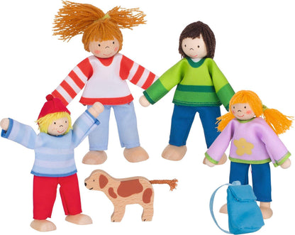 GOKI 51863 Flexible Puppets Camping Familiy, Multicolor, S
