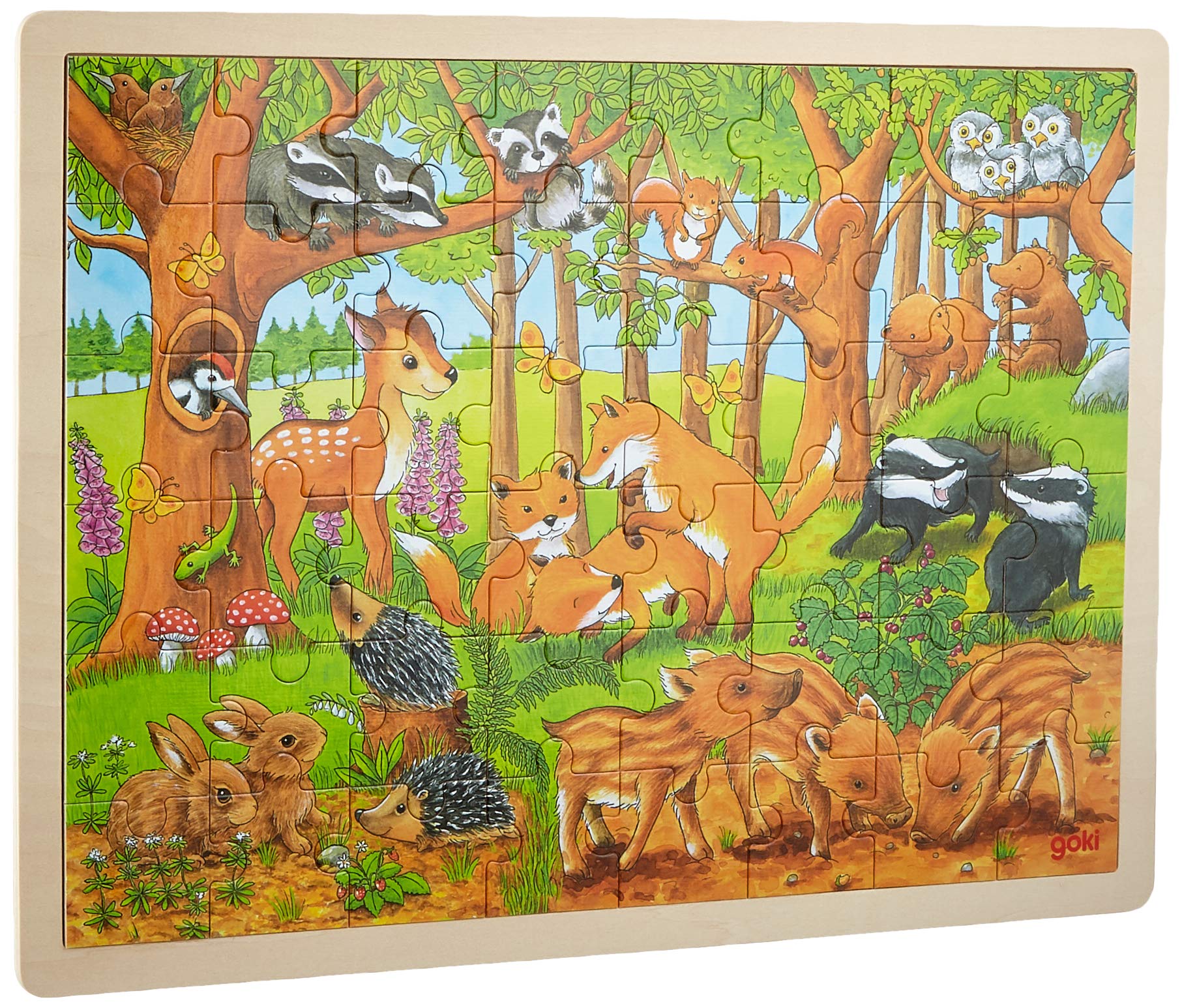 goki- Animals Encaje, animalitos en el Bosque, Multicolor (57734