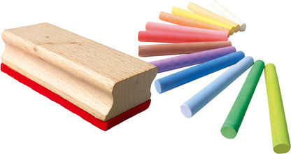 SES Creative 00208 Coloured Chalk With Wiper, Mixed, 12 Count (Pack of 1