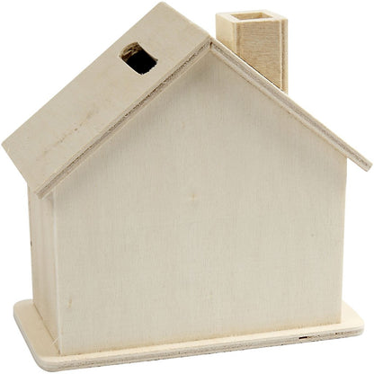 Money Box, size 10,1x10x5,4 cm, plywood, 1pc