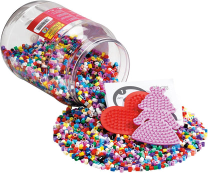 Hama - Midi Pot Rouge - 7000 Perles + 2 Plaques Couleurs - Taille Midi ø 5 mm - Réf 2020
