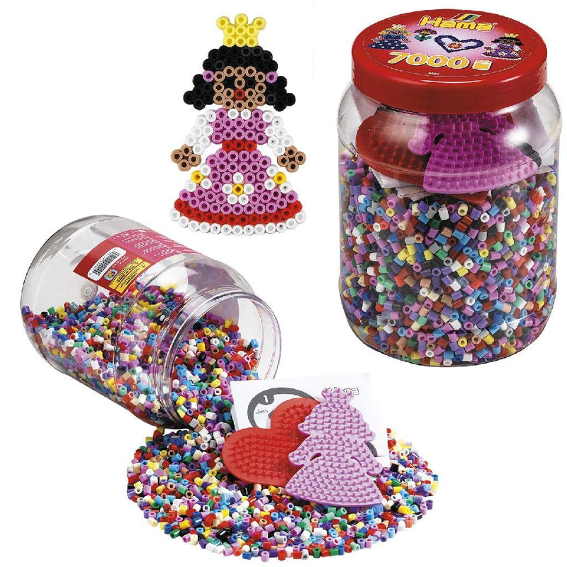 Hama - Midi Pot Rouge - 7000 Perles + 2 Plaques Couleurs - Taille Midi ø 5 mm - Réf 2020