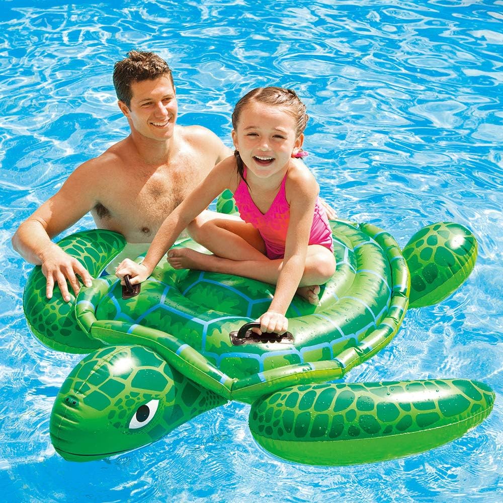 Intex Lil' Sea Turtle Ride On 1.50m x 1.27m Swimming Pool Beach Toy #57524NP Single