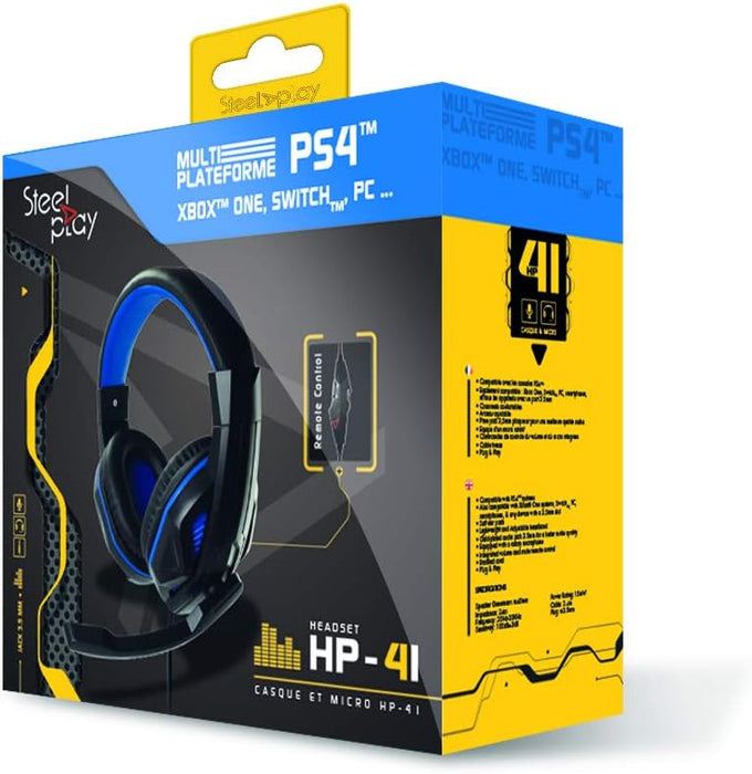 HP41 Wired Headset with Microphon, Stereo Gaming Headphone 3.5mm Jack for PS4, Xbox ONE, PC, Smartphone and Notebook