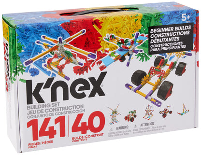 K'NEX 15210 Beginner 40 Model Building Set, Educational Toys for Boys and Girls, 141 Piece Beginners Learning Kit, Engineering for Kids, Colourful Building Construction Toys for Children Aged 5 + Single