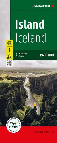 Iceland, road map 1:400,000, freytag & berndt, softcover