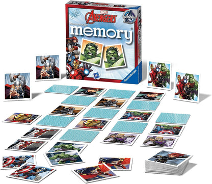 Ravensburger Marvel Avengers Assemble 3x 49 Piece Jigsaw Puzzles for Kids Age 5 Years and Up & Marvel Avengers Mini Memory Game - For Kids Age 3 Years and Up - Hulk, Thor, Iron Man + Memory Game