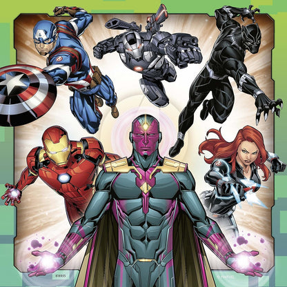 Ravensburger Marvel Avengers Assemble 3x 49 Piece Jigsaw Puzzles for Kids Age 5 Years and Up & Marvel Avengers Mini Memory Game - For Kids Age 3 Years and Up - Hulk, Thor, Iron Man + Memory Game