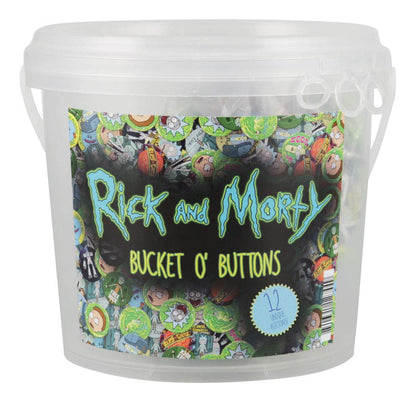 RICK AND MORTY Knöpfe – 3,2 cm/verschiedene Designs – 144 Stück Eimer