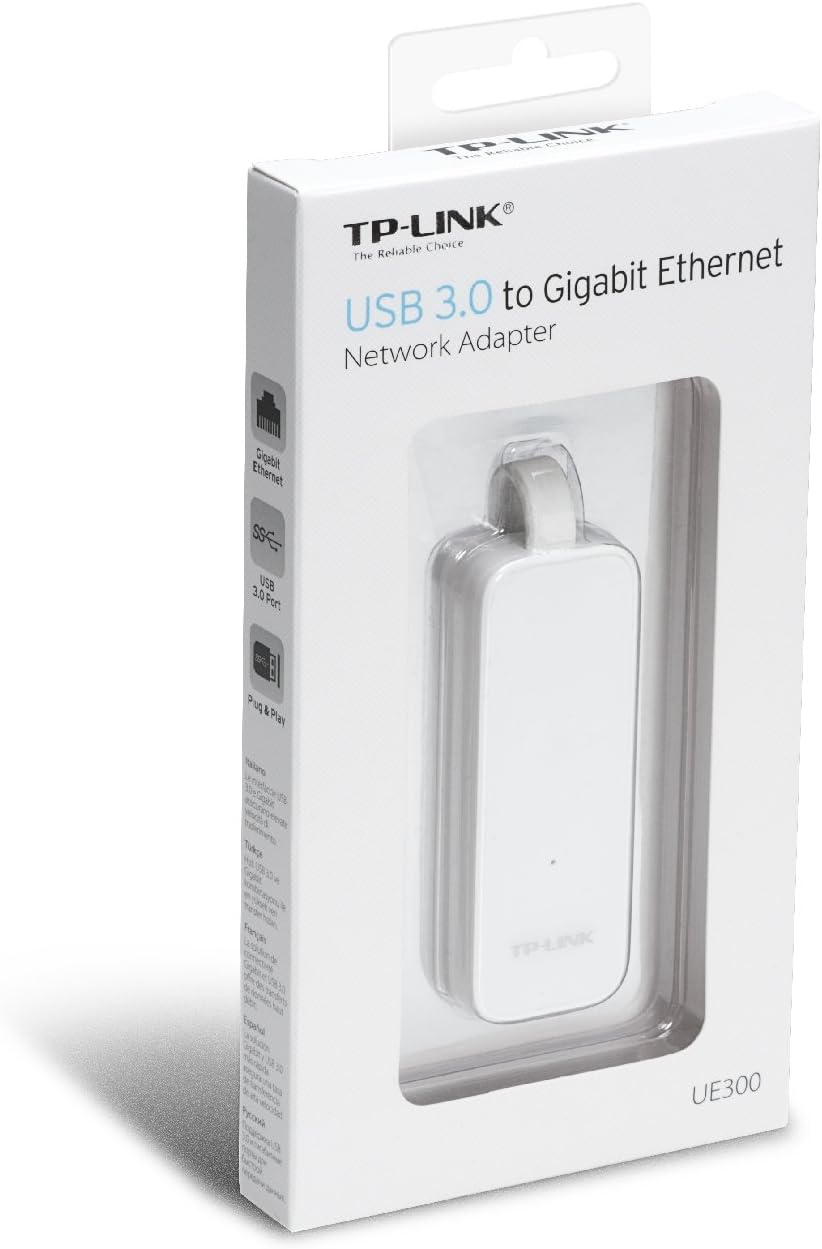 TP-Link UE300 USB 3.0 to Gigabit Ethernet Adapter, USB to RJ45 Lan Wired Adapter for Ultrabook, Chromebook, Laptop, Desktop, Plug and Play for Windows (XP/Vista/7/8/8.1), MacOS 10.9/10.10, Linux OS