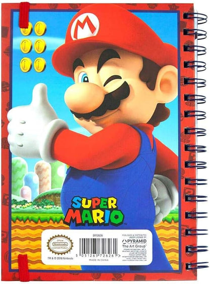 Pyramid International Super Mario A5 Spiral Notebook with Lenticular Cover and Secure Closure - Official Merchandise