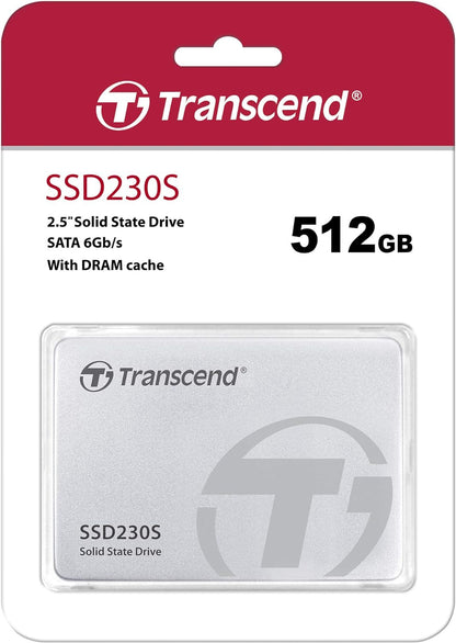 Transcend SSD230S 512 GB 2.5 Inch SATA III 6 Gb/s Internal Solid State Drive (SSD) 3D TLC NAND with DRAM Cache (TS512GSSD230S