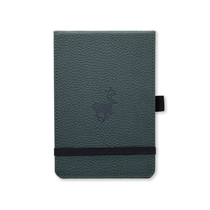 Dingbats - Wildlife Plain Pocket Notebook, Green Deer, A6 - Hardcover - Cream 100gsm Ink-Proof Paper - Includes Pocket, Elastic Closure & Bookmark