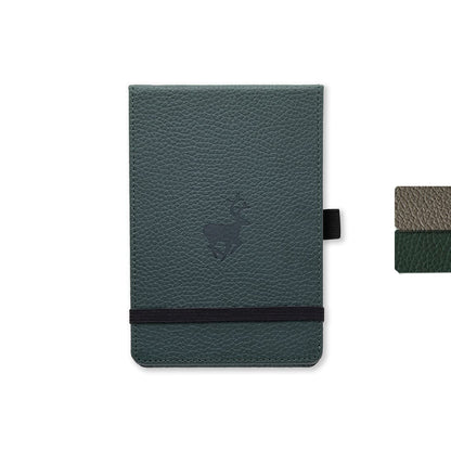 Dingbats - Wildlife Plain Pocket Notebook, Green Deer, A6 - Hardcover - Cream 100gsm Ink-Proof Paper - Includes Pocket, Elastic Closure & Bookmark