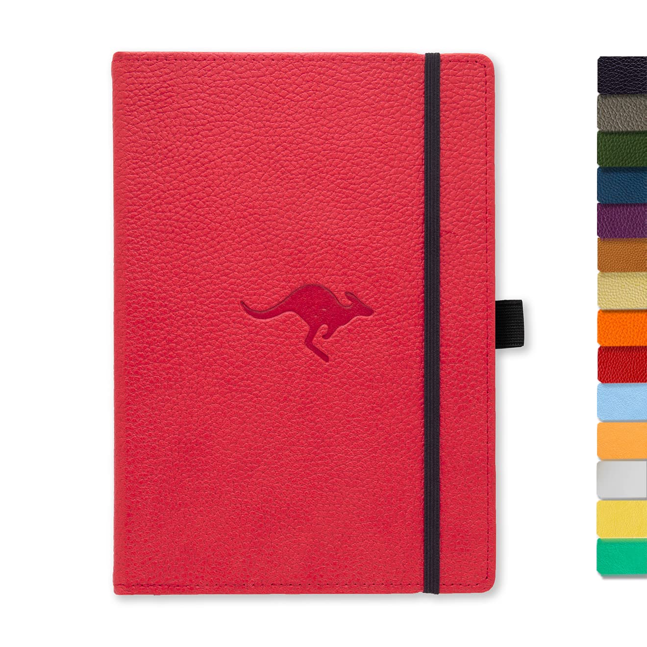 Dingbats - Wildlife Plain Medium Notebook, Red Kangaroo, A5 - Hardcover - Cream 100gsm Ink-Proof Paper - Includes Pocket, Elastic Closure & Bookmark