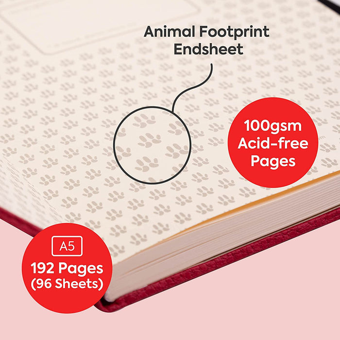 Dingbats - Wildlife Dotted Medium Notebook, Red Kangaroo, A5 - Hardcover Notebook - PU Leather - Perforated, Cream 100gsm Ink-Proof Paper