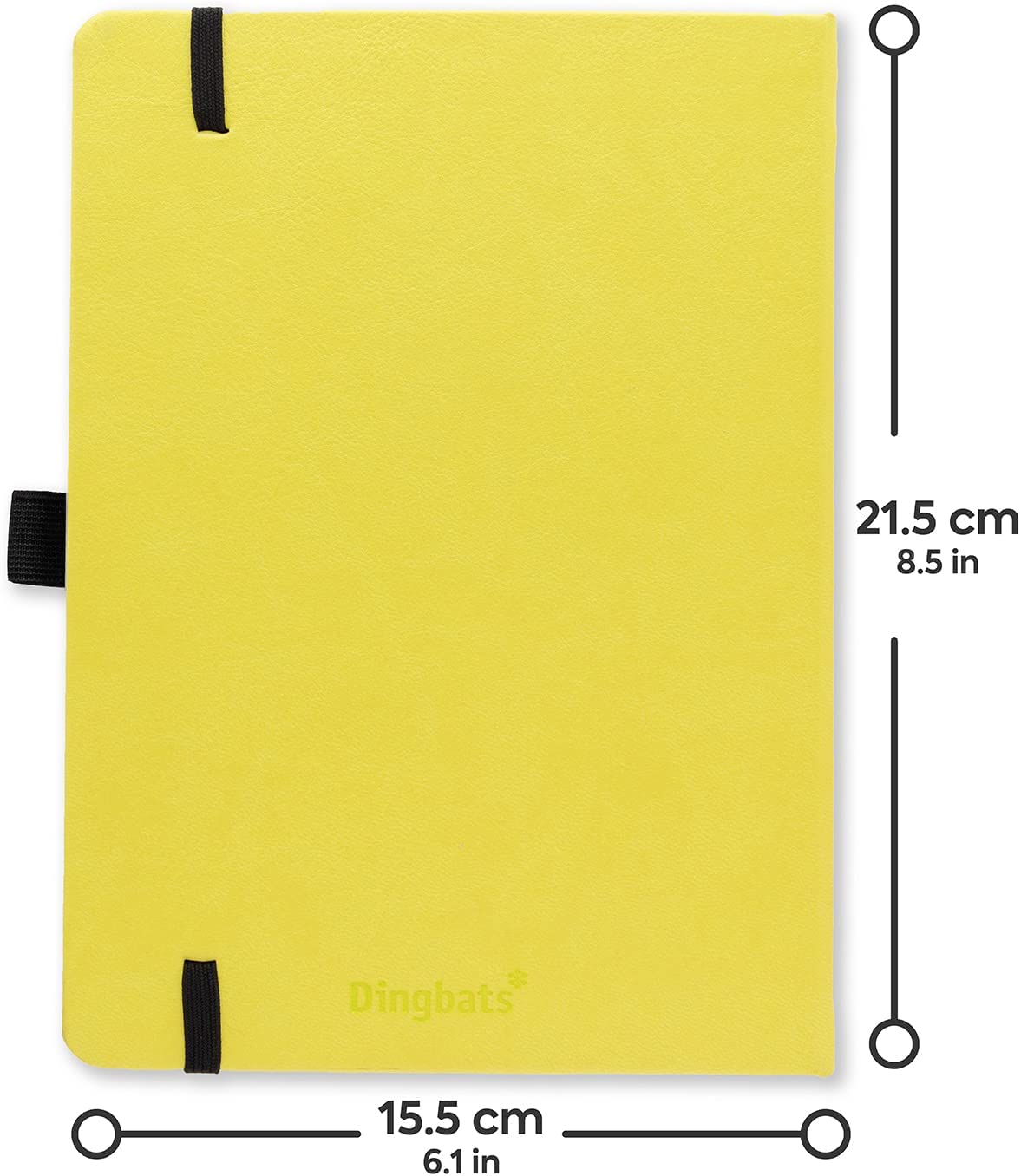Dingbats - Earth Dotted Medium Notebook, Lime Yasuni, A5 - PU Leather Hardcover - 100gm Ink-Proof Paper - Numbered Pages, Index & Key Pages