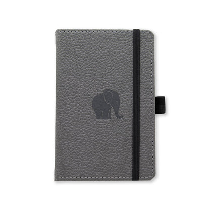 Dingbats* Notebooks - Wildlife Lined Pocket Notebook, Grey Elephant, A6 - Hardcover - Cream 100gsm Ink-Proof Paper - Includes Pocket & Bookmark