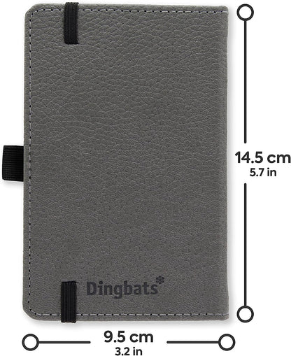 Dingbats* Notebooks - Wildlife Lined Pocket Notebook, Grey Elephant, A6 - Hardcover - Cream 100gsm Ink-Proof Paper - Includes Pocket & Bookmark