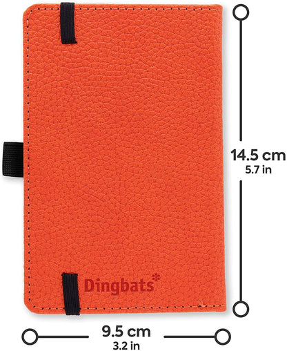 Dingbats - Wildlife Dotted Pocket Notebook, Orange Tiger, A6 - Hardcover - Perforated, 100gsm Ink-Proof Paper - Includes Elastic Closure & Bookmark