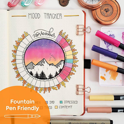 Dingbats* Notebooks - Wildlife Lined Pocket Notebook, Orange Tiger, A6 - Hardcover - Cream 100gsm Ink-Proof Paper - Includes Pocket & Bookmark