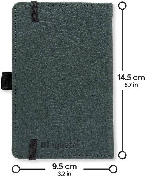 Dingbats - Wildlife Squared Pocket Notebook, Green Deer, A6 - Hardcover - Cream 100gsm Ink-Proof Paper - Includes Pocket, Elastic Closure & Bookmark
