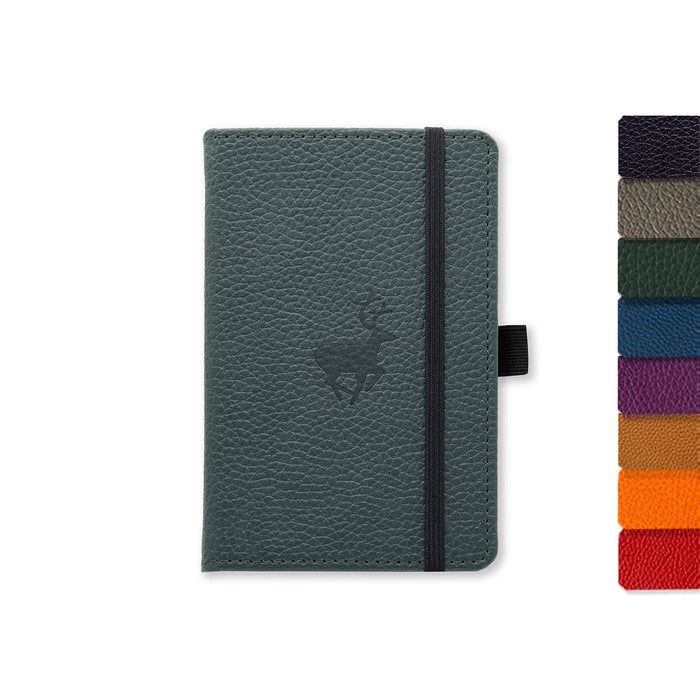 Dingbats - Wildlife Squared Pocket Notebook, Green Deer, A6 - Hardcover - Cream 100gsm Ink-Proof Paper - Includes Pocket, Elastic Closure & Bookmark