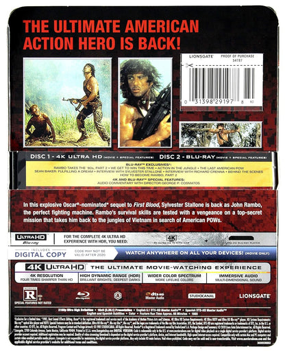 RAMBO: FIRST BLOOD PART II 4K Ultra HD + Blu-ray + Digital