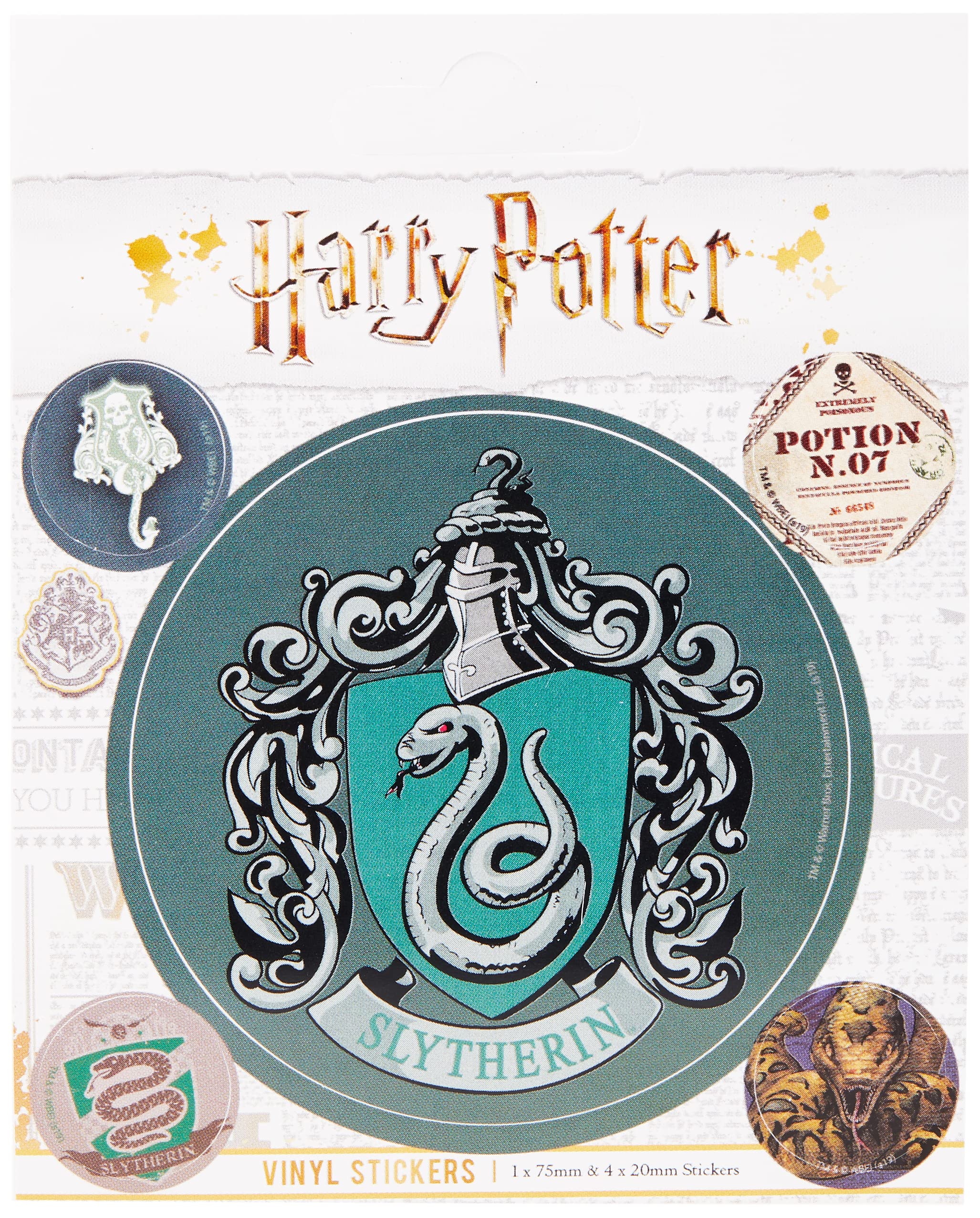 Wizarding World Harry Potter-Slytherin - Adesivo in vinile, multicolore, 10 x 12,5 cm, Wizarding World Harry Potter-Slytherin Vinyl Sticker, Multi-Color, 10 x 12.5cm, Wizarding World Harry Potter Autocollant en vinyle Motif Serpentard Multicolore 10 x 12,