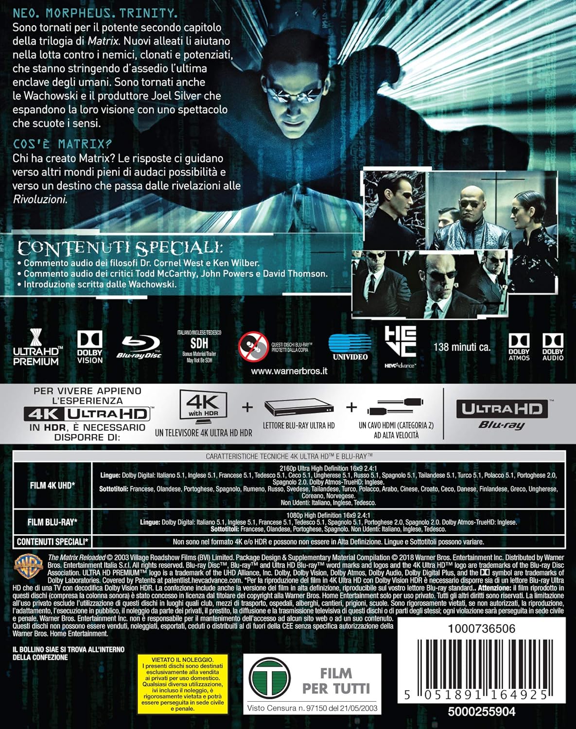 Matrix Reloaded (4K Ultra-HD + 2 Blu-Ray