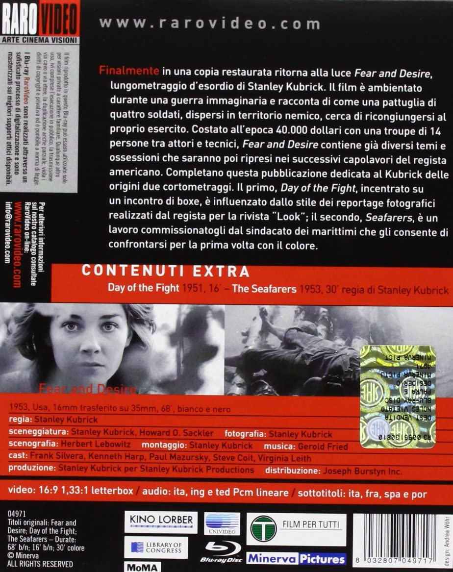 paura e desiderio (fear and desire) (blu-ray) blu_ray Italian Import