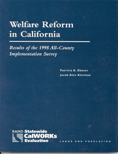 Welfare Reform in California