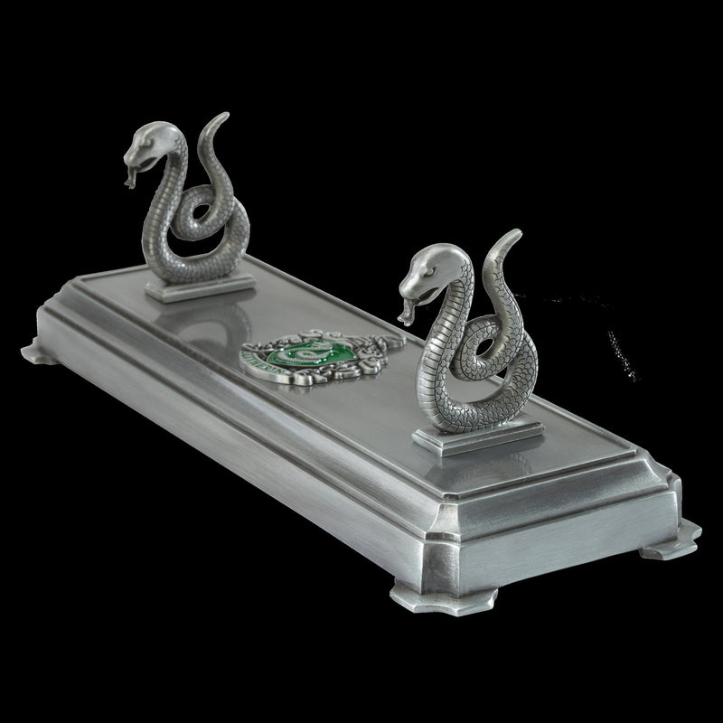 The Noble Collection Harry Potter Slytherin Wand Stand - 8in (20cm) Silver-Coloured Individual Wand Stand - Harry Potter Film Set Movie Props Wands - Gifts for Family, Friends & Harry Potter Fans