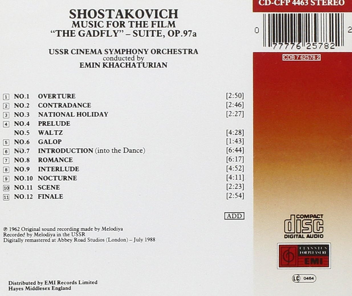 Music For The Film The Gadfly