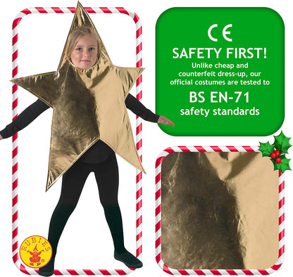 Rubie's Official Child's Nativity Star Christmas Costume ,Gold 4-6 Years, One Size