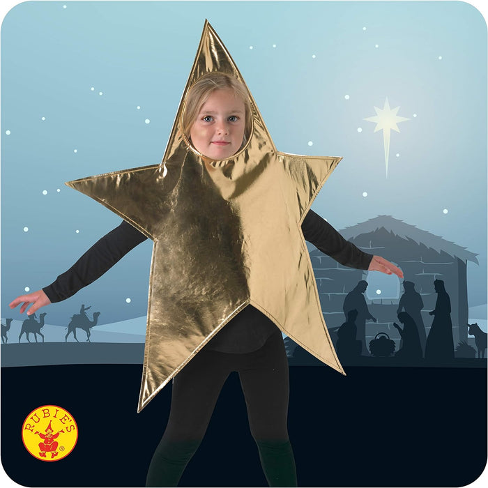 Rubie's Official Child's Nativity Star Christmas Costume ,Gold 4-6 Years, One Size