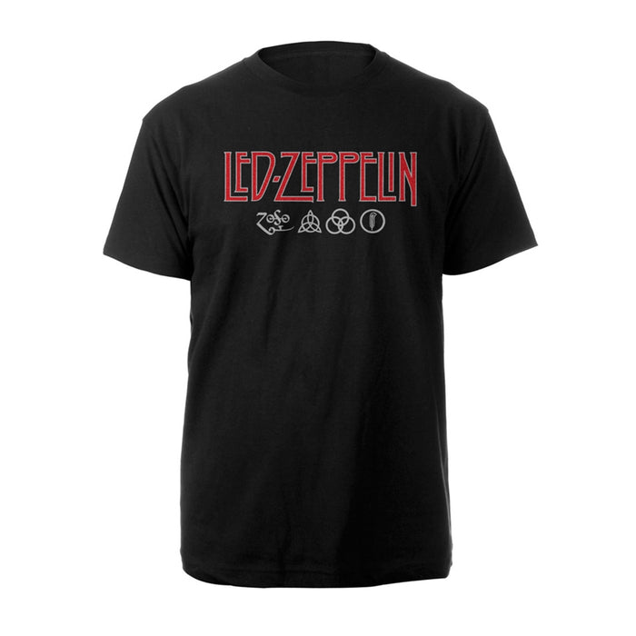 LED ZEPPELIN - LOGO & SYMBOLS BLACK T-Shirt XX-Large