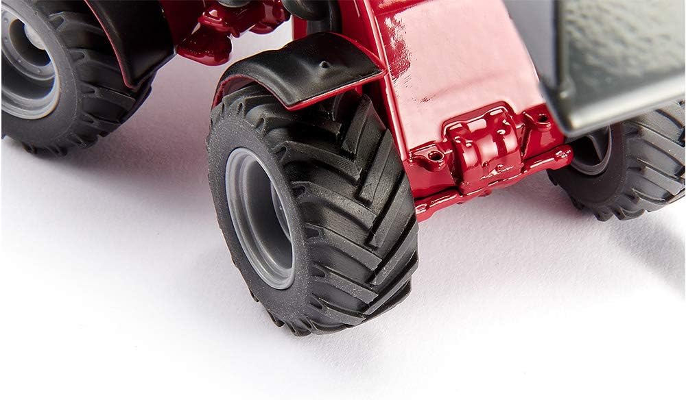 siku 3059, Weidemann Hoftrac Four-Wheel Loader, 1:32, Metal,Plastic, Red, Movable loading arm and shovel