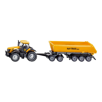 siku 1858, Tractor JCB con dolly y caja basculante, 1:87, Metal/Plástico, Amarillo, Caja basculante desmontable