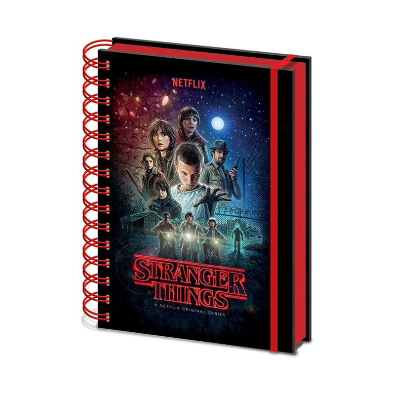 Stranger Things A5 Wiro Notebook with Metallic Cover featuring the Cast of Season 1 - Official Merchandise