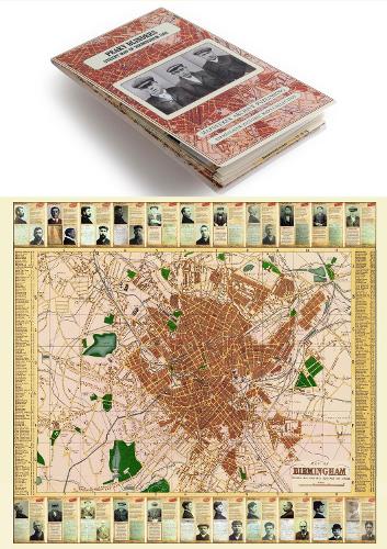 Peaky Blinders Fold Up Street Map of Birmingham 1892 - All Streets Roads and Avenues fully indexed to location grids - Map is surrounded by 22 real life character's that were labelled as "Peaky Blinders" including those who were later members of Billy Kim