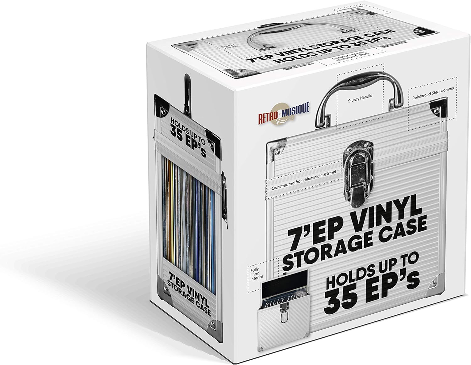 Aluminium 7 Inch Vinyl Record Case - Including Vinyl Cleaning Kit