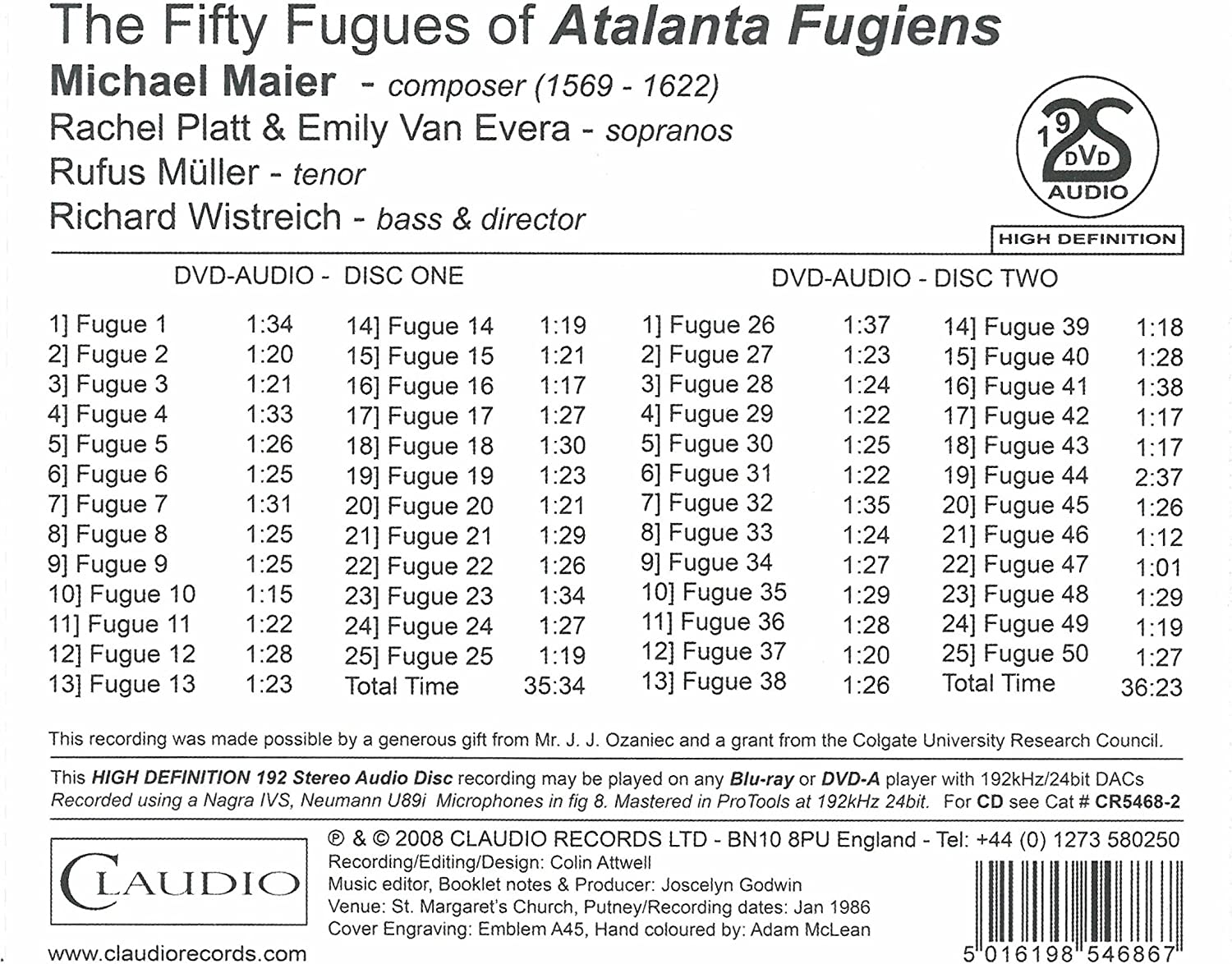 50 Fuges of Atalanta Fugien