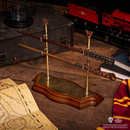 The Noble Collection Harry Potter Weasley Wand Collection With Display Stand - 17in (43cm) Resin Fred & George Weasley Wands - Officially Licensed Film Set Movie Props Gifts