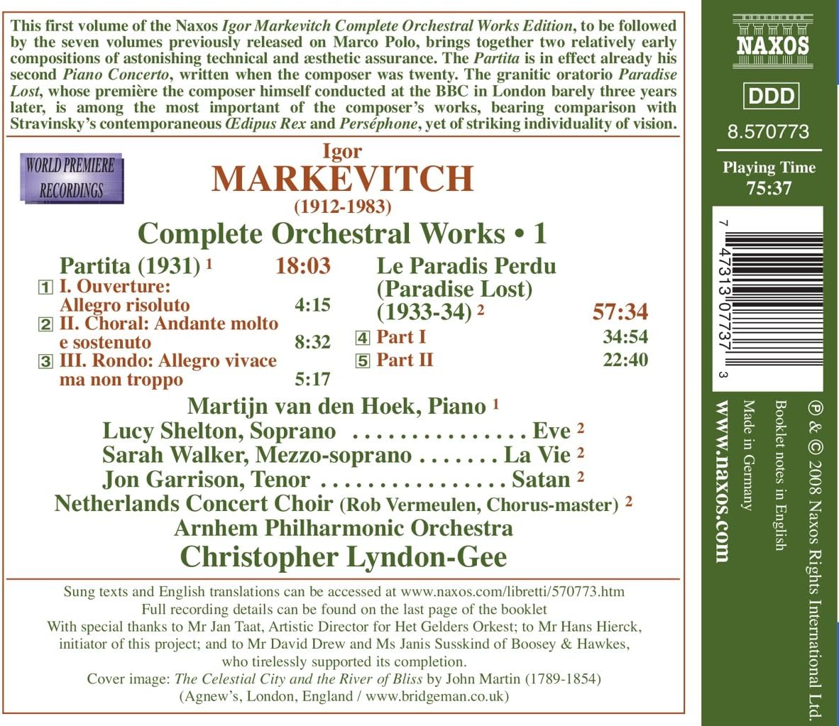 Complete Orchestral Works 1 (Lyndon-gee, Arnhem Po)