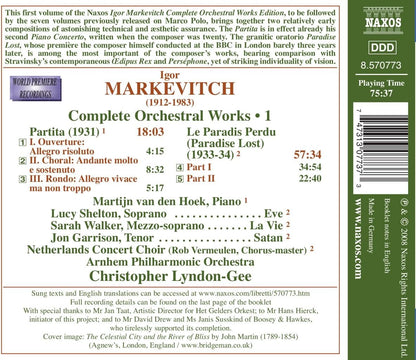 Complete Orchestral Works 1 (Lyndon-gee, Arnhem Po)